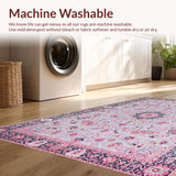 Ultra Soft Area Rug, Non Slip, Stain Resistant, Washable Area Rugs for Living Room, Bedroom, Whimsical Pastel Floral Aesthetic(Blue)