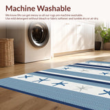 Ultra Soft Area Rug, Non Slip, Stain Resistant, Washable Area Rugs for Living Room, Bedroom, Elegant Blue and Gray Pattern(Blue)