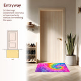 Ultra Soft Area Rug, Non Slip, Stain Resistant, Washable Area Rugs for Living Room, Bedroom, Lively Abstract Rainbow Composition(Purple)