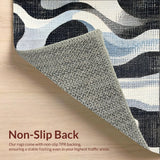 Ultra Soft Area Rug, Non Slip, Stain Resistant, Washable Area Rugs for Living Room, Bedroom, Zebra Crossing: Chic Striped Rug, Classic Color Palette, Flatweave(Gray)