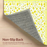 Ultra Soft Area Rug, Non Slip, Stain Resistant, Washable Area Rugs for Living Room, Bedroom, Whimsical Daisy Arrangement for Cozy Vibes(Yellow)