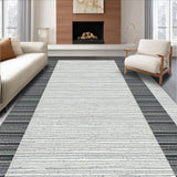 Ultra Soft Area Rug, Non Slip, Stain Resistant, Washable Area Rugs for Living Room, Bedroom, Classic Monochrome Striped Decor Mat With Bold Contrast Linear Design(Black)