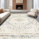 Ultra Soft Area Rug, Non Slip, Stain Resistant, Washable Area Rugs for Living Room, Bedroom, Minimalist Cozy Linear Design(Beige)