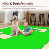 Ultra Soft Area Rug, Non Slip, Stain Resistant, Washable Area Rugs for Living Room, Bedroom, Vibrant Faux Animal Shape Appeal(Green)