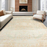 Ultra Soft Area Rug, Non Slip, Stain Resistant, Washable Area Rugs for Living Room, Bedroom, Elegant Beige Area with Subtle Vintage Patina(Beige)