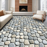 Ultra Soft Area Rug, Non Slip, Stain Resistant, Washable Area Rugs for Living Room, Bedroom, Textured Pebble Stone Area Grey Beige(Gray)