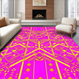Ultra Soft Area Rug, Non Slip, Stain Resistant, Washable Area Rugs for Living Room, Bedroom, Playful Multicolor Graphic Arrangement(Pink)