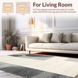 Ultra Soft Area Rug, Non Slip, Stain Resistant, Washable Area Rugs for Living Room, Bedroom, Artistic High-Contrast Animal Motif(Gray)