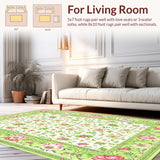 Ultra Soft Area Rug, Non Slip, Stain Resistant, Washable Area Rugs for Living Room, Bedroom, Classic Low-Pile Trellis Design(White)