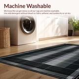 Ultra Soft Area Rug, Non Slip, Stain Resistant, Washable Area Rugs for Living Room, Bedroom, Sophisticated Geometric Artful Style(Black)