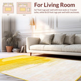 Ultra Soft Area Rug, Non Slip, Stain Resistant, Washable Area Rugs for Living Room, Bedroom, Artistic Yellow and White Fusion(Yellow)