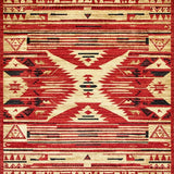 Ultra Soft Area Rug, Non Slip, Stain Resistant, Washable Area Rugs for Living Room, Bedroom, Rustic Distressed Earthy Tones(Red)