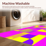Ultra Soft Area Rug, Non Slip, Stain Resistant, Washable Area Rugs for Living Room, Bedroom, Funky Eighties Inspired Abstract Design(Yellow)