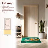 Ultra Soft Area Rug, Non Slip, Stain Resistant, Washable Area Rugs for Living Room, Bedroom, Vibrant Emerald Animal Print(Orange)
