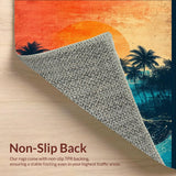 Ultra Soft Area Rug, Non Slip, Stain Resistant, Washable Area Rugs for Living Room, Bedroom, Summer Vibes Surf Board Area Rug Beach House Decor Coastal Accent Carpet(Orange)
