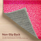 Ultra Soft Area Rug, Non Slip, Stain Resistant, Washable Area Rugs for Living Room, Bedroom, Bright Cheerful Wild Animal Design(Pink)
