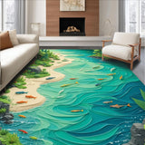 Ultra Soft Area Rug, Non Slip, Stain Resistant, Washable Area Rugs for Living Room, Bedroom, Rustic Wildlife Bass Lodge Living Room Rug(Blue)