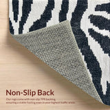Ultra Soft Area Rug, Non Slip, Stain Resistant, Washable Area Rugs for Living Room, Bedroom, Boho Zebra Kitchen Rug for High Traffic Areas(Black)