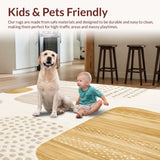 Ultra Soft Area Rug, Non Slip, Stain Resistant, Washable Area Rugs for Living Room, Bedroom, Palomino Beige Cow Print Area Modern Animal Skin Design(Beige)
