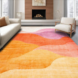 Ultra Soft Area Rug, Non Slip, Stain Resistant, Washable Area Rugs for Living Room, Bedroom, Sunrise Surf surfer inspired abstract pattern rug(Orange)