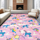 Ultra Soft Area Rug, Non Slip, Stain Resistant, Washable Area Rugs for Living Room, Bedroom, Soft Textured Dreamy Spectrum(Pink)