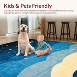 Ultra Soft Area Rug, Non Slip, Stain Resistant, Washable Area Rugs for Living Room, Bedroom, Enchanting Radiant Starry Scene(Blue)