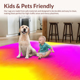 Ultra Soft Area Rug, Non Slip, Stain Resistant, Washable Area Rugs for Living Room, Bedroom, Playful Pastel Swirl Design(Yellow)