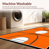 Ultra Soft Area Rug, Non Slip, Stain Resistant, Washable Area Rugs for Living Room, Bedroom, Contemporary Circular Sports Aesthetic(Orange)
