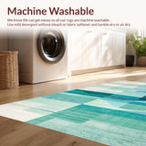 Ultra Soft Area Rug, Non Slip, Stain Resistant, Washable Area Rugs for Living Room, Bedroom, Subtle Geometric Coastal Aesthetics(Blue)