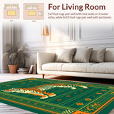 Artistic Geometric Tiger Motif(Green)