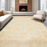Ultra Soft Area Rug, Non Slip, Stain Resistant, Washable Area Rugs for Living Room, Bedroom, Non Slip Hallway Runner Vintage Inspired Long Boho Style(Beige)