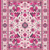 Ultra Soft Area Rug, Non Slip, Stain Resistant, Washable Area Rugs for Living Room, Bedroom, Lively Nature-Inspired Floral Design(White)