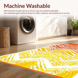 Ultra Soft Area Rug, Non Slip, Stain Resistant, Washable Area Rugs for Living Room, Bedroom, Eclectic Fluid Shape Decor Accent(Yellow)