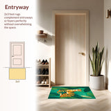 Ultra Soft Area Rug, Non Slip, Stain Resistant, Washable Area Rugs for Living Room, Bedroom, Lively Colorful Safari Theme(Orange)