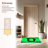 Ultra Soft Area Rug, Non Slip, Stain Resistant, Washable Area Rugs for Living Room, Bedroom, Sleek Emerald Abstract Snake Motif(Green)