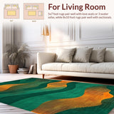 Ultra Soft Area Rug, Non Slip, Stain Resistant, Washable Area Rugs for Living Room, Bedroom, Dynamic Abstract Animal Pattern(Green)