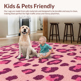 Ultra Soft Area Rug, Non Slip, Stain Resistant, Washable Area Rugs for Living Room, Bedroom, Soft Pastel Pink Area Rug for Playroom(Pink)