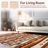 Ultra Soft Area Rug, Non Slip, Stain Resistant, Washable Area Rugs for Living Room, Bedroom, Striking Tiled Pattern in Rich Hues(Brown)