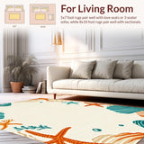 Ultra Soft Area Rug, Non Slip, Stain Resistant, Washable Area Rugs for Living Room, Bedroom, Serene Coastal Inspired Aesthetic(Beige)