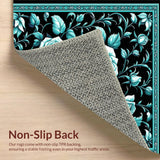 Teal and Black Blossom Harmony(Blue)