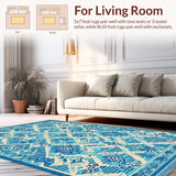Ultra Soft Area Rug, Non Slip, Stain Resistant, Washable Area Rugs for Living Room, Bedroom, Stain-Resistant Low Pile Bedroom Carpet(Blue)