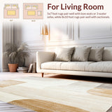 Artistic Abstract Area Beige Cream Easy Cleaning Non Shedding Pet(Beige)