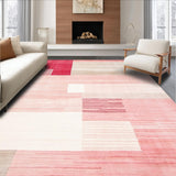Ultra Soft Area Rug, Non Slip, Stain Resistant, Washable Area Rugs for Living Room, Bedroom, Chic Abstract Geometric Motif(Pink)
