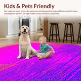 Ultra Soft Area Rug, Non Slip, Stain Resistant, Washable Area Rugs for Living Room, Bedroom, Dynamic Holographic Space Composition(Pink)