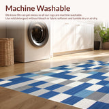 Ultra Soft Area Rug, Non Slip, Stain Resistant, Washable Area Rugs for Living Room, Bedroom, Mid Century Modern Hall Runner(Blue)