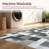 Ultra Soft Area Rug, Non Slip, Stain Resistant, Washable Area Rugs for Living Room, Bedroom, Modern Black And White Rug: Black White Door Mat(Gray)
