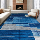 Ultra Soft Area Rug, Non Slip, Stain Resistant, Washable Area Rugs for Living Room, Bedroom, Chic Blue Tiled Pattern Aesthetic(Blue)