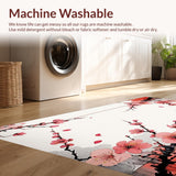 Ultra Soft Area Rug, Non Slip, Stain Resistant, Washable Area Rugs for Living Room, Bedroom, Transitional Abstract Floral Statement(Pink)