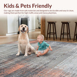 Ultra Soft Area Rug, Non Slip, Stain Resistant, Washable Area Rugs for Living Room, Bedroom, Rustic Minimalist Pattern Exploration(Gray)