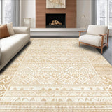 Ultra Soft Area Rug, Non Slip, Stain Resistant, Washable Area Rugs for Living Room, Bedroom, Timeless Earth Tone Symbolic Art(Beige)